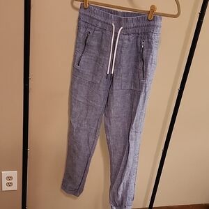 Athleta | Brooklyn Linen Blue Joggers